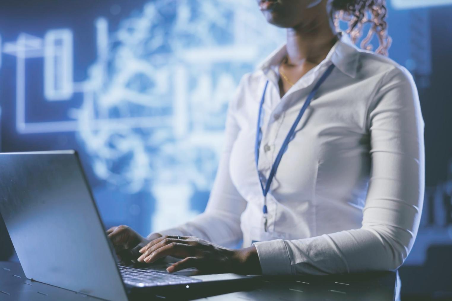 Blockchain network visualization showing interconnected nodes